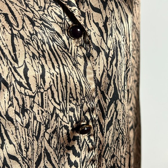 Vintage long sleeve Regina Porter M zebra print black and silver - Picture 4 of 8